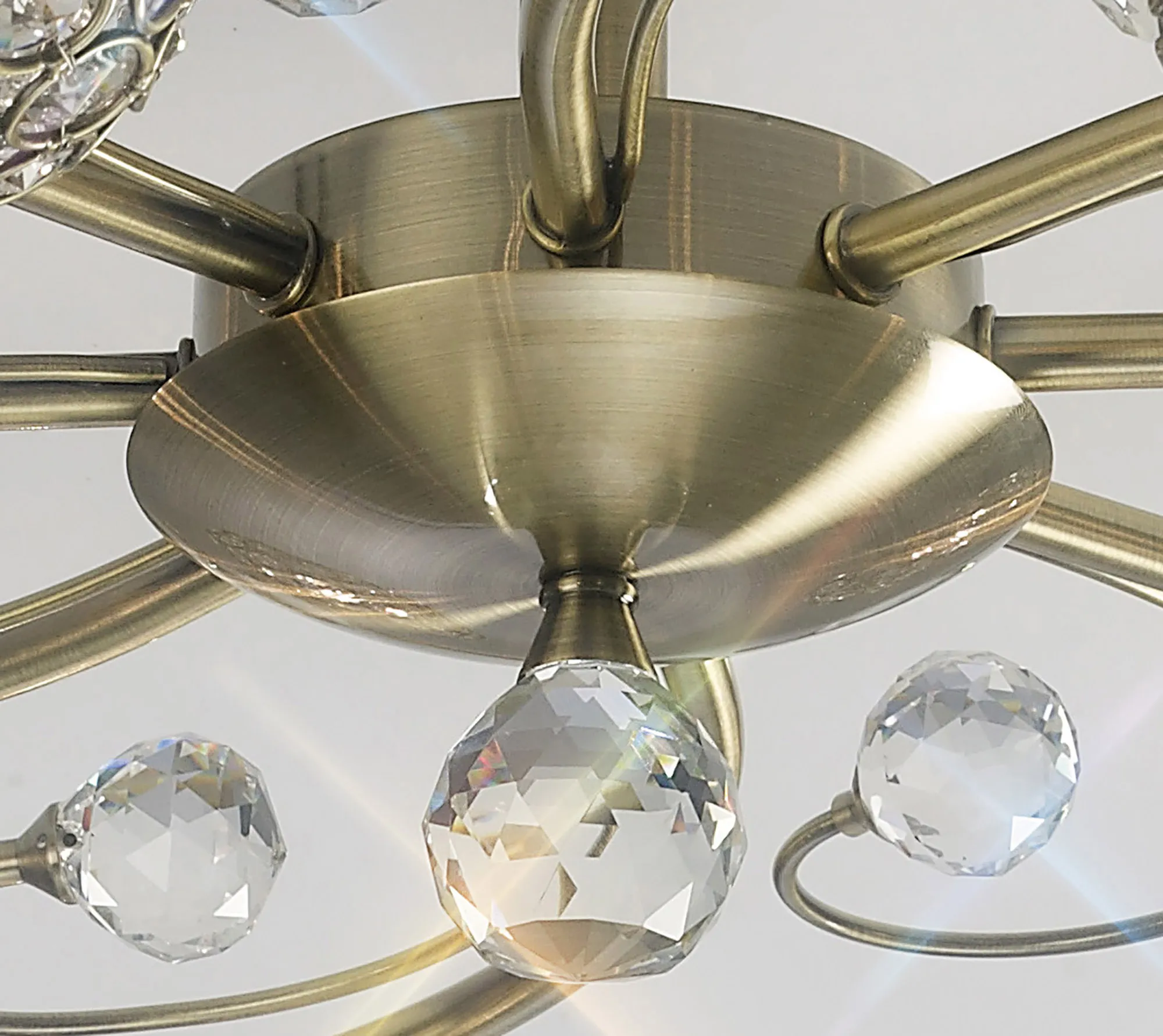 Cara Crystal Ceiling 8 Light Antique Brass IL30948  Diyas Cara Antique Brass